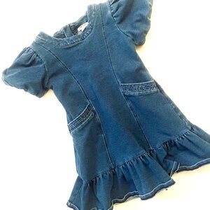 Girls Habitual denim dress. Puff sleeves size 5